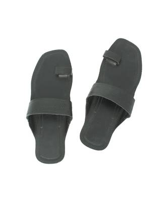 Black Mens Leather Chappal 1