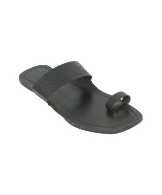 Black Mens Leather Chappal 2