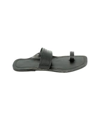 Black Mens Leather Chappal 3