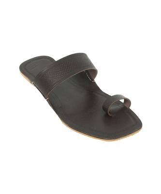 Dark brown Mens Leather Chappal 2