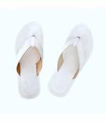 White Mens Leather Chappal