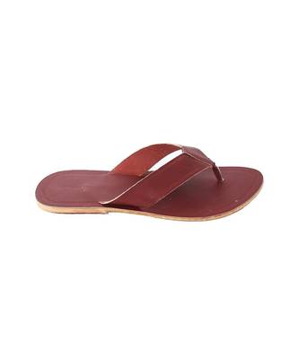 red Mens Leather Chappal 3