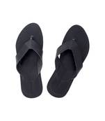 Black Mens Leather Chappal