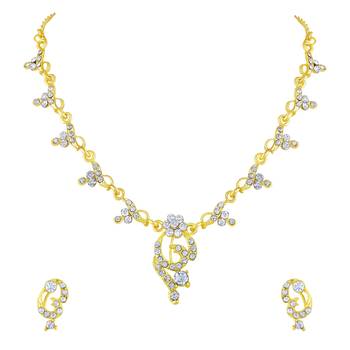 Contemporary Gold And Silver Plated Princess Style Set Of 3 Necklace Set Combo For Women 3