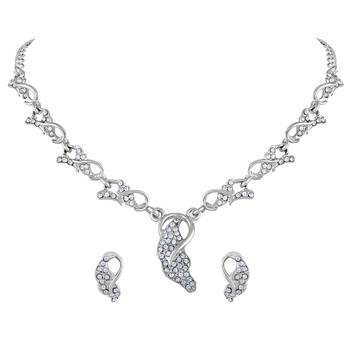 Contemporary Gold And Silver Plated Princess Style Set Of 3 Necklace Set Combo For Women 4