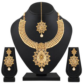 Marvellous Designer Gold Plated Choker Necklace Set For Women 2