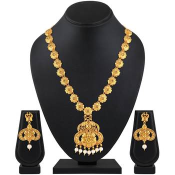 Traditional Flower Design Gold Plated Multy Color Stone Set Of 3 Necklace Set Combo For Women 4