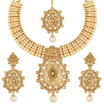 Marvellous Designer Gold Plated Choker Necklace Set For Women 3