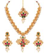 Peacock Design Gold Plated Princess Style Necklace Set For Women