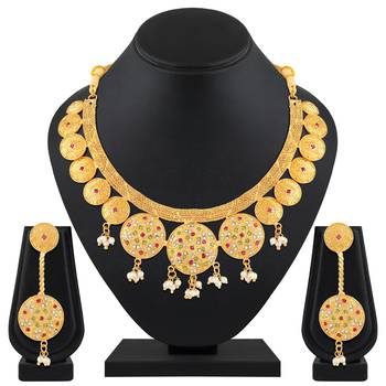 Exclusive Designer Gold Plated Multy Color Stone Set Of 3 Necklace Set Combo For Women 2