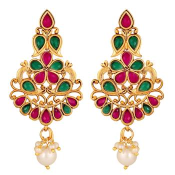 Designer Peacock Design Gold Plated Choker Style Necklace Set For Women 4