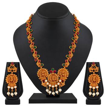 Traditional Temple Gold Plated Multy Color Stone Set Of 3 Necklace Set Combo For Women 2