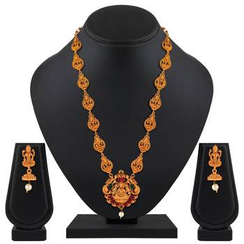 Traditional Temple Gold Plated Multy Color Stone Set Of 3 Necklace Set Combo For Women 4