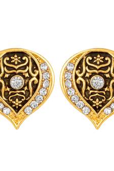 Latest Designer Gold Plated White Stone Stud Earring For Women