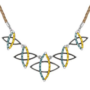 Stylish Silver Plated Multicolor Matinee Style Necklace For Girls And Women 1