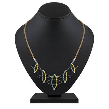 Stylish Silver Plated Multicolor Matinee Style Necklace For Girls And Women 3