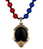 Fancy Red And Blue Opera Style Necklace For Girls And Women
