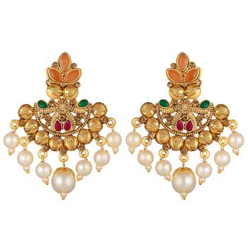 Ethnic Wedding Wear Gold Plated Multicolor Choker Necklace Set For Women 4