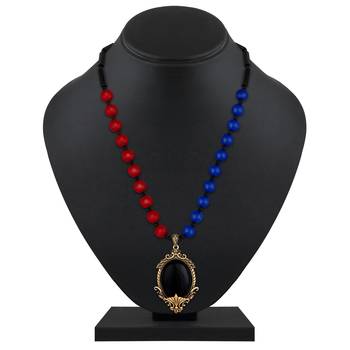 Fancy Red And Blue Opera Style Necklace For Girls And Women 3