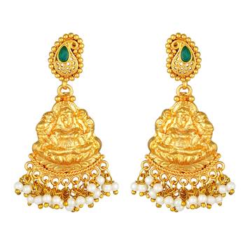 Traditional Wedding Wear Gold Plated Temple Necklace Set For Women 4