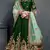 Dark Green Thread, Dori, Zari and Embroidered with Diamond Work Satin Lehenga choli for wedding