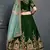 Dark Green Thread, Dori, Zari and Embroidered with Diamond Work Satin Lehenga choli for wedding