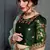Dark Green Thread, Dori, Zari and Embroidered with Diamond Work Satin Lehenga choli for wedding