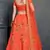Orange Thread, Dori, Zari and Embroidered with Diamond Work Taffeta Silk Semi Stitched wedding lehenga