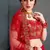 Tempting Red Thread, Dori, Zari and Embroidered with Diamond Work Taffeta Silk Lehenga choli for wedding