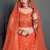 Orange Thread, Dori, Zari and Embroidered with Diamond Work Taffeta Silk Semi Stitched wedding lehenga