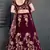 Hypnotizing Purple Dori, Zari And Sequins Embroidered Semi Velvet lehenga choli for bride