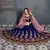Dark Blue Thread, Dori, Zari and Embroidered with Diamond Work Taffeta Silk Semi Stitched wedding Lehenga
