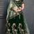 Dark Green Dori, Zari And Sequins Embroidered Velvet Semi Stitched bridal lehenga Choli With Dupatta