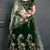 Dark Green Dori, Zari And Sequins Embroidered Velvet Semi Stitched bridal lehenga Choli With Dupatta