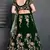 Dark Green Dori, Zari And Sequins Embroidered Velvet Semi Stitched bridal lehenga Choli With Dupatta