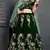 Dark Green Dori, Zari And Sequins Embroidered Velvet Semi Stitched bridal lehenga Choli With Dupatta