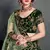 Dark Green Dori, Zari And Sequins Embroidered Velvet Semi Stitched bridal lehenga Choli With Dupatta