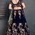 Figurative Navy Blue Dori, Zari And Sequins Embroidered Semi Velvet Fabric edding designer Lehenga Choli