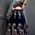 Figurative Navy Blue Dori, Zari And Sequins Embroidered Semi Velvet Fabric edding designer Lehenga Choli
