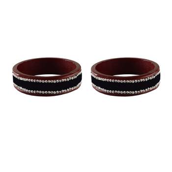 Black Stone Stud Lac Bangle For Women 1