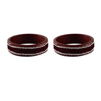 Maroon Stone Stud Lac Bangle For Women 1