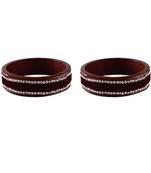 Maroon Stone Stud Lac Bangle For Women