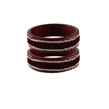 Maroon Stone Stud Lac Bangle For Women 2