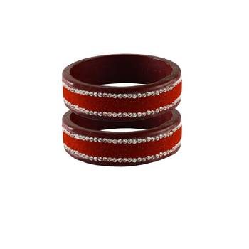 Red Stone Stud Lac Bangle For Women 2