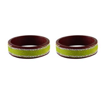 Light Green  Stone Stud Lac Bangle For Women 1