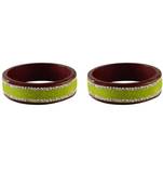 Light Green  Stone Stud Lac Bangle For Women