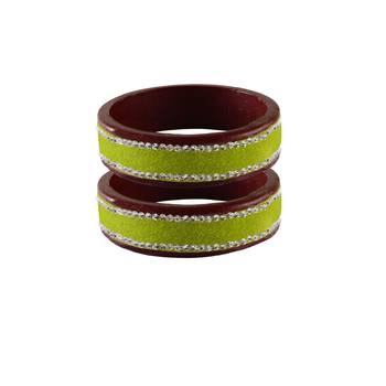 Light Green  Stone Stud Lac Bangle For Women 2