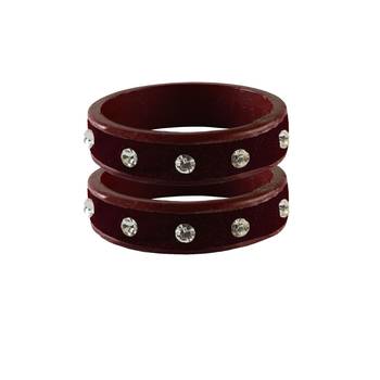 Maroon Stone Stud Lac Bangle For Women 1