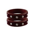 Maroon Stone Stud Lac Bangle For Women