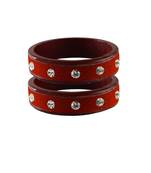 Red Stone Stud Lac Bangle For Women